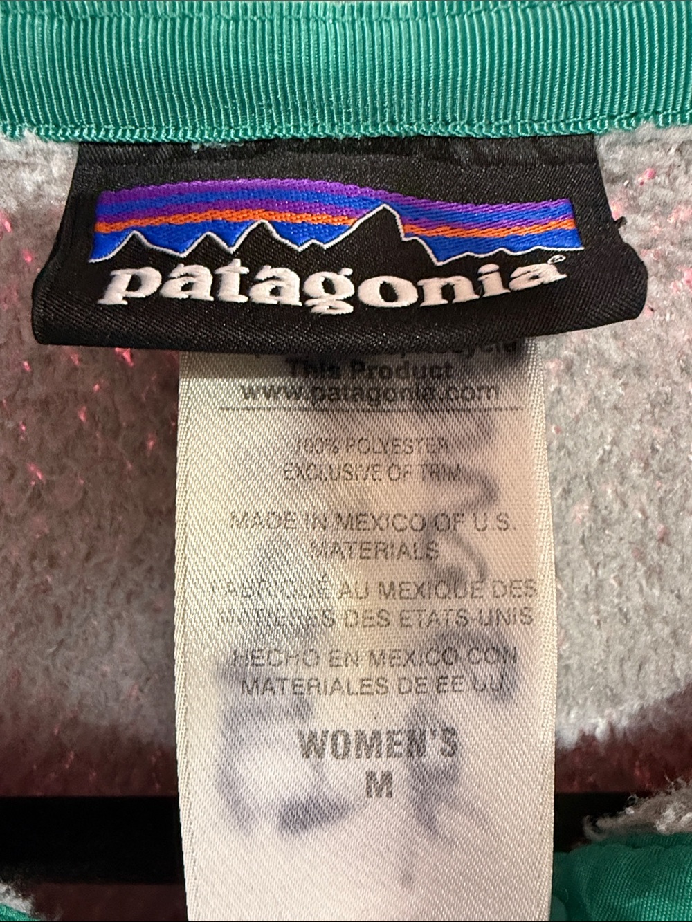 Patagonia Gray Fleece Pullover with Teal Accents Great Condition - Picture 2 of 6